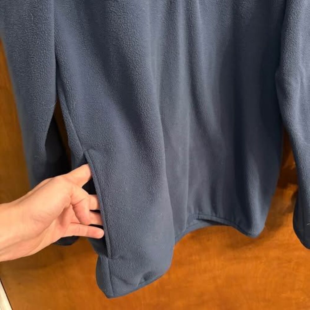 Obermeyer Men’s Fleece Quarter Snap Elbow Patches Orange Blue Men's S - Picture 2 of 10